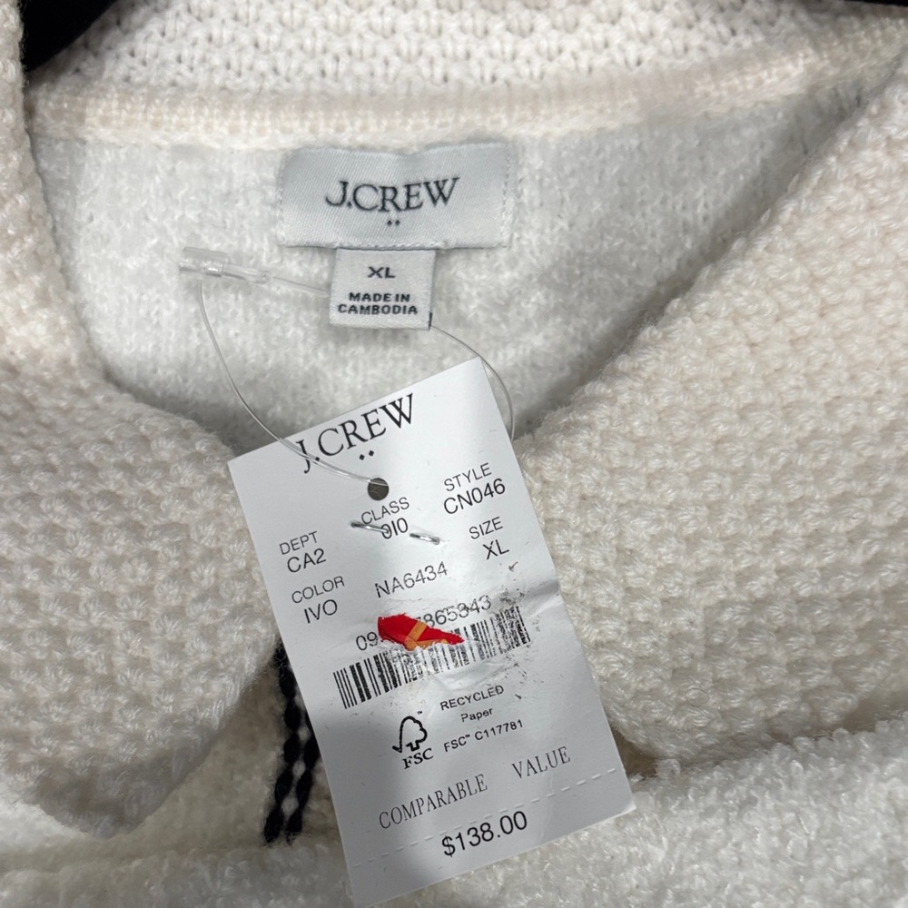 J. Crew Cream Textured Blazer with Gold Accents - Picture 8 of 10